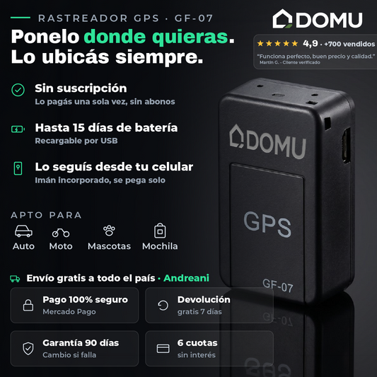 Mini GPS Localizador GF-07 — Sin Abono, con Imán