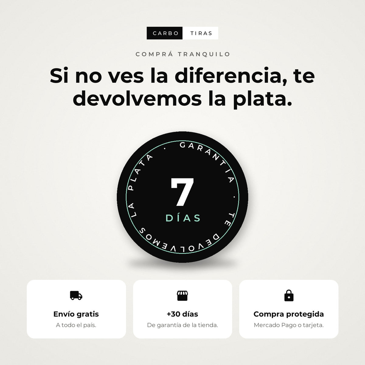 7 días de garantía directa más 30 días de la tienda, envío gratis y compra protegida